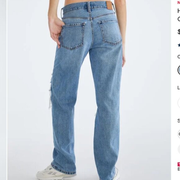 Aeropostale 90s Baggy Distressed Blue Boyfriend Denim Jeans Women's Size 6 NWT - Picture 2 of 4